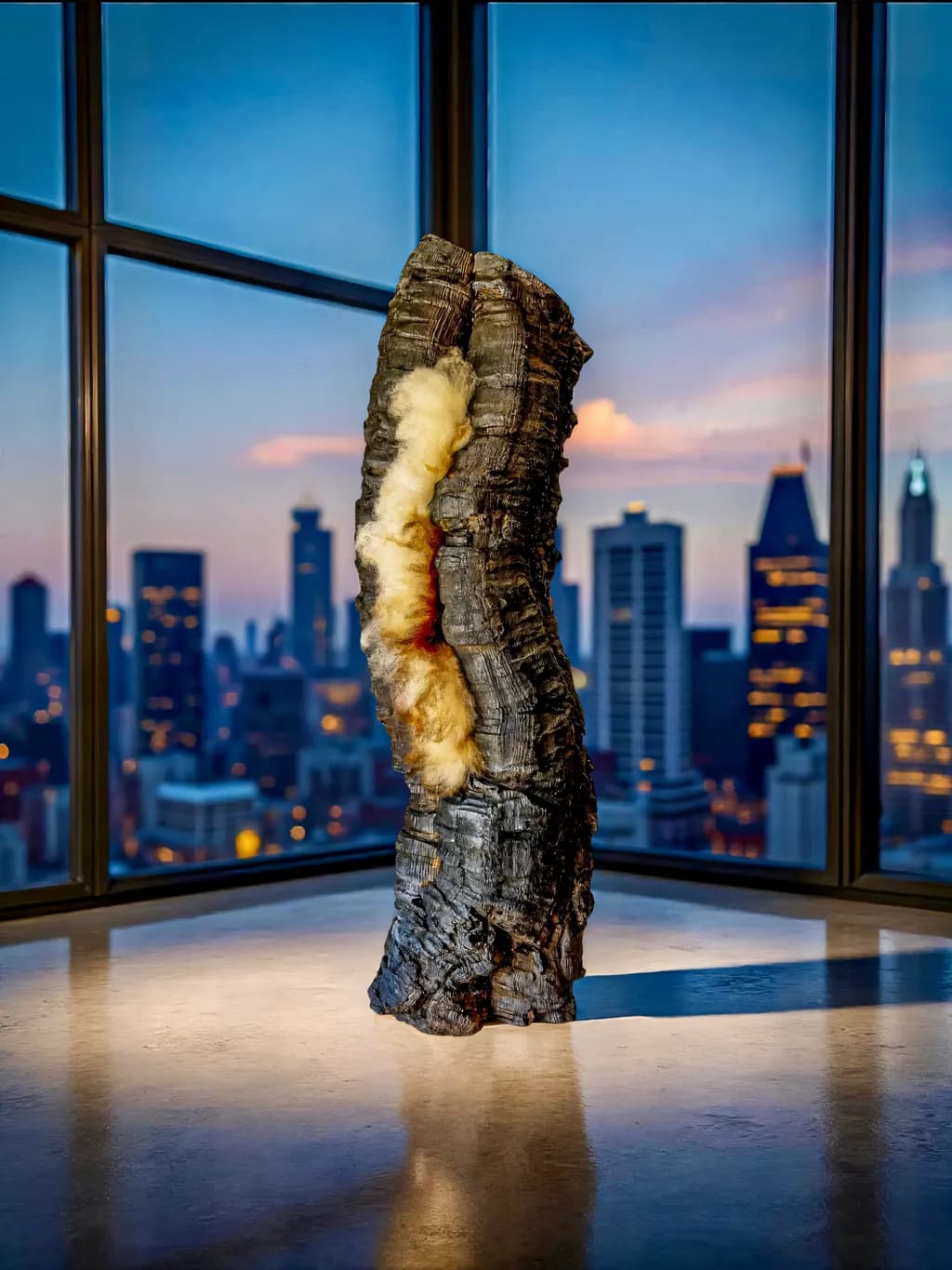 Ethereal Embrace: A Sculptural Journey Through Nature's Resilience and Urban Serenity