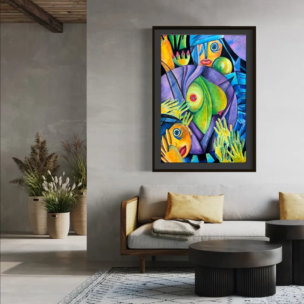 Vibrant Embrace: A Modern Abstract Journey Through Color and Emotion