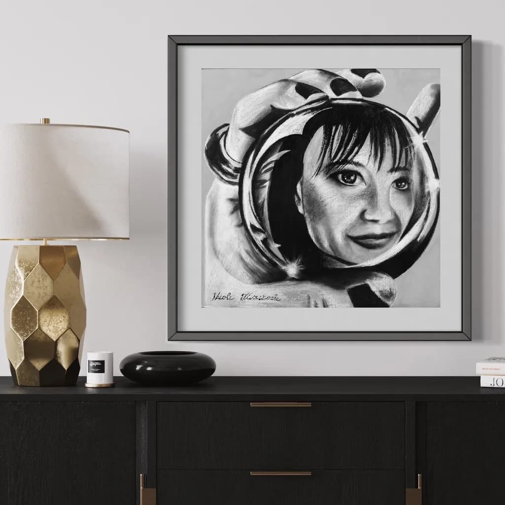 Reflections of Identity: A Monochrome Portrait in Modern Artistry