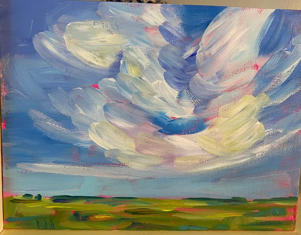 Whispers of the Sky: An Abstract Landscape of Clouds and Blue Horizons