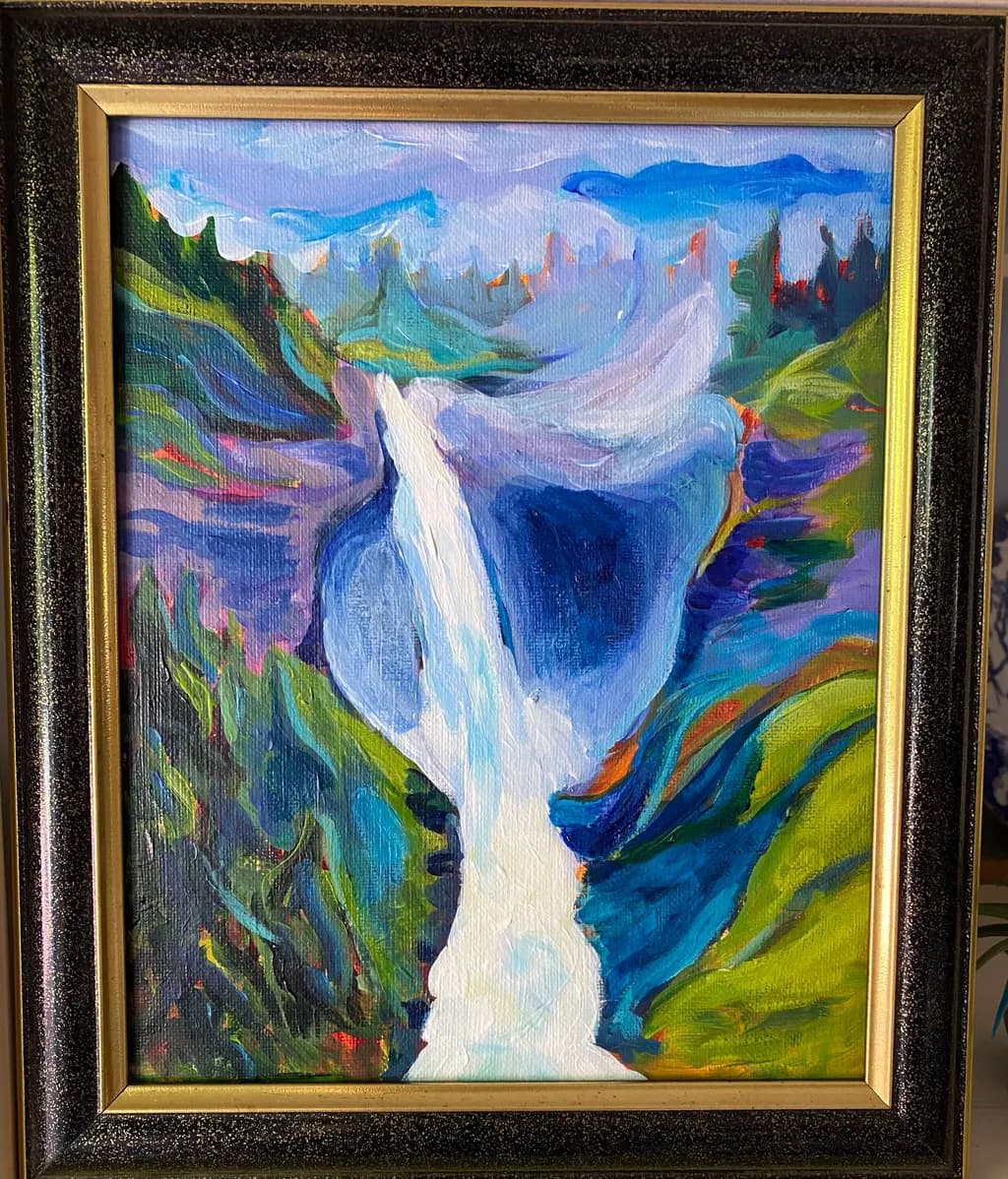 Vibrant Cascade: An Abstract Journey Through Nature's Colors