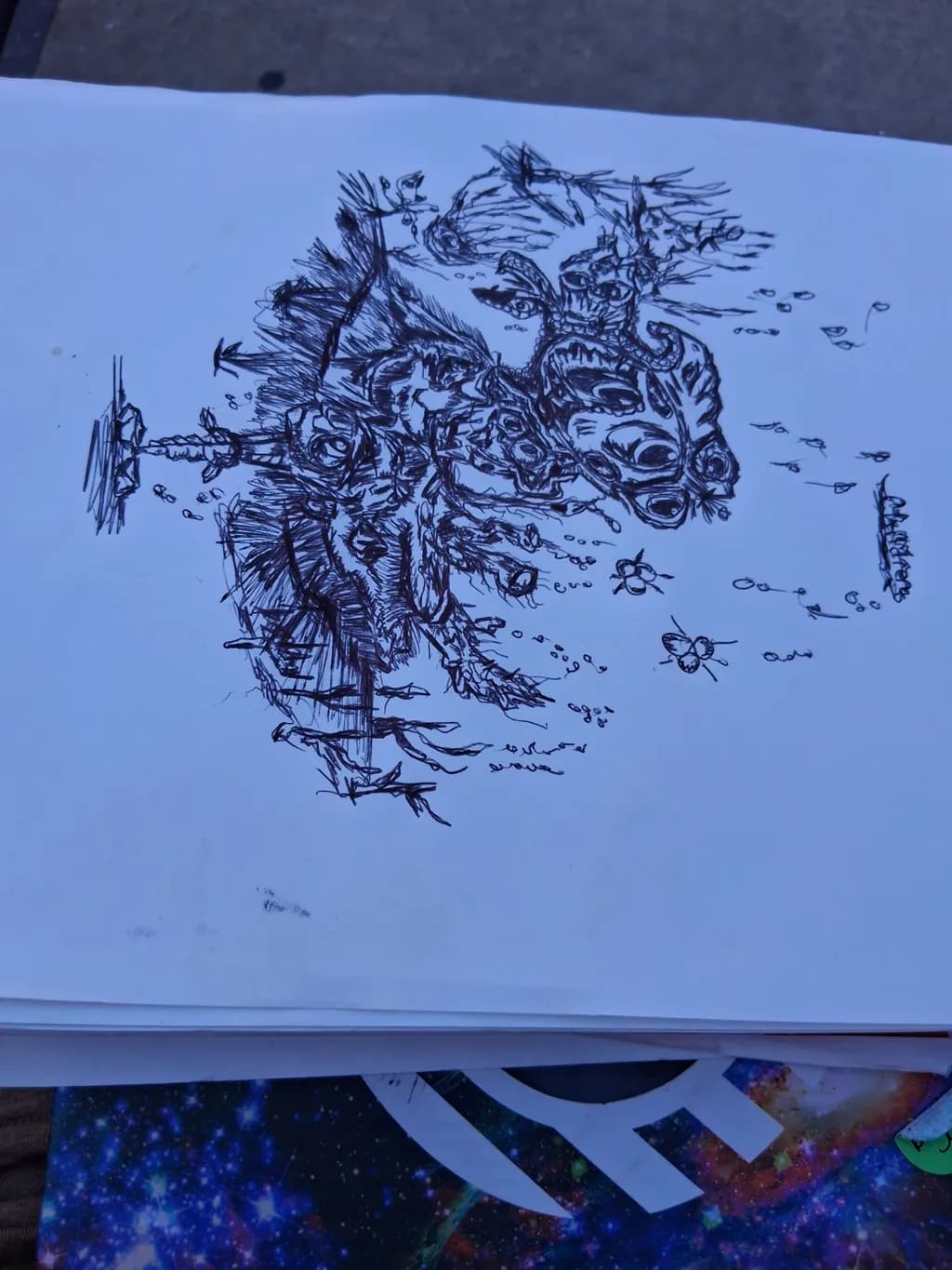 Whispers of the Cosmic Beast: A Surreal Journey Through Ink and Imagination