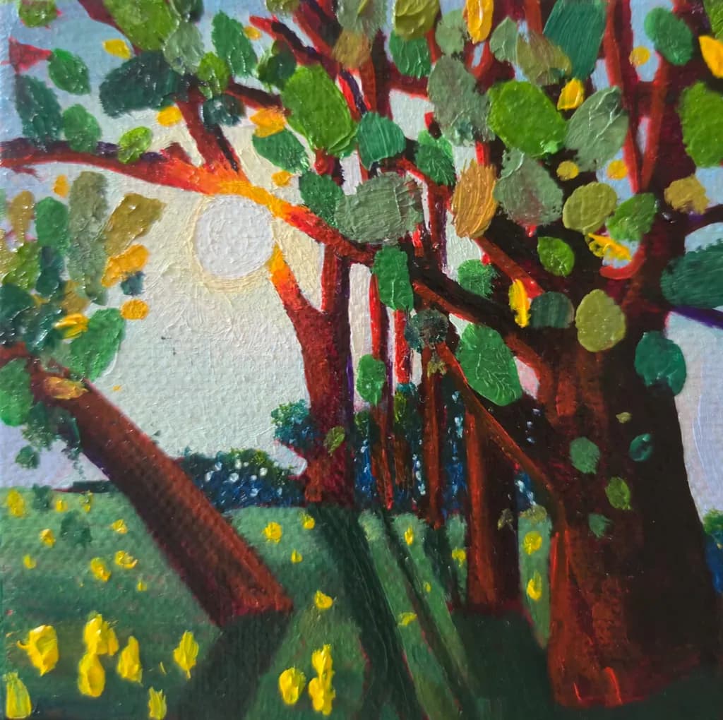 Whispers of Nature: A Vibrant Dance of Trees and Sunlight
