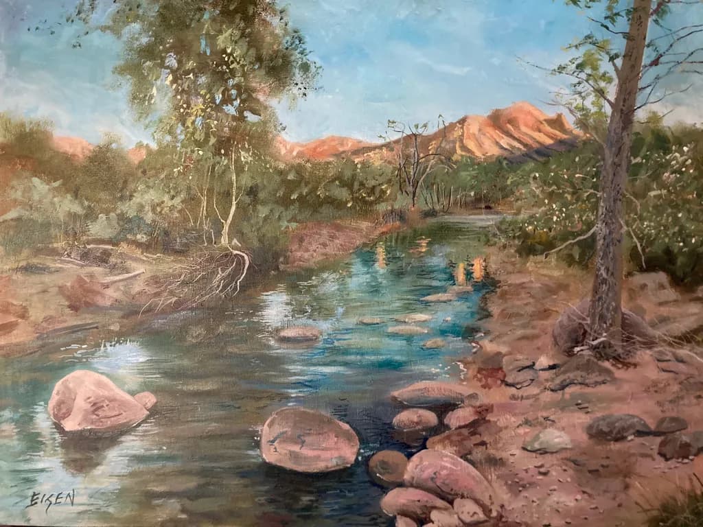 Serenity by the Stream: A Tranquil Landscape of Nature's Beauty
