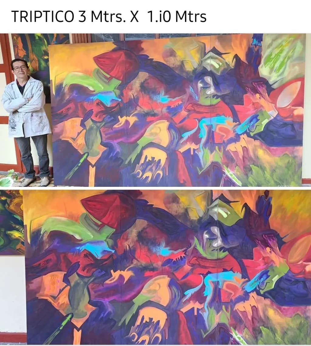 Color Cascade Triptych
