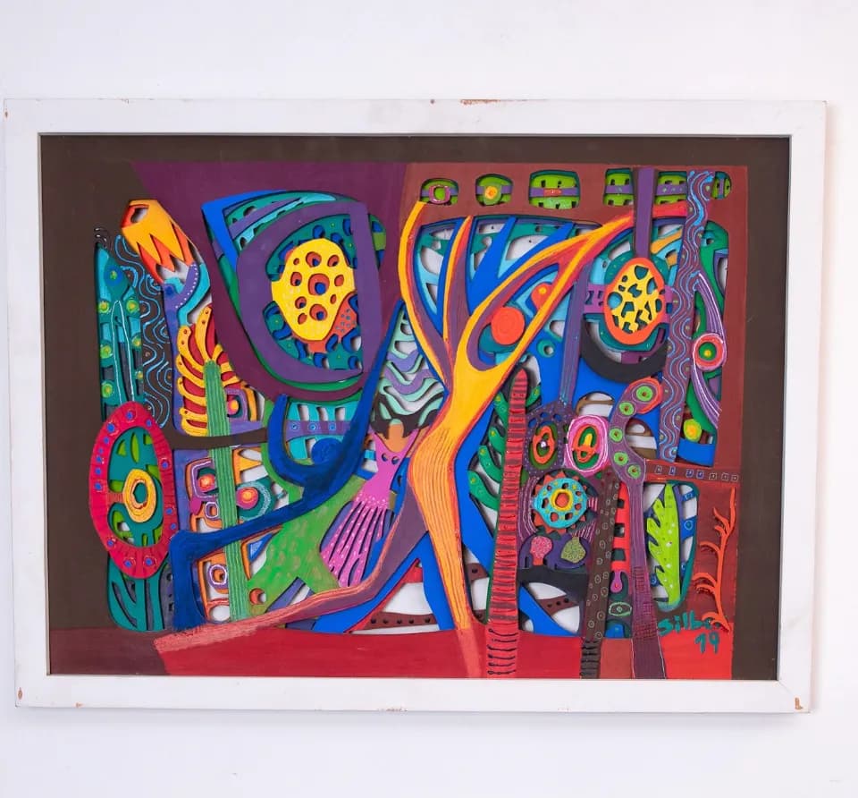 Vibrant Geometric Symphony: An Expressionist Journey Through Color and Form