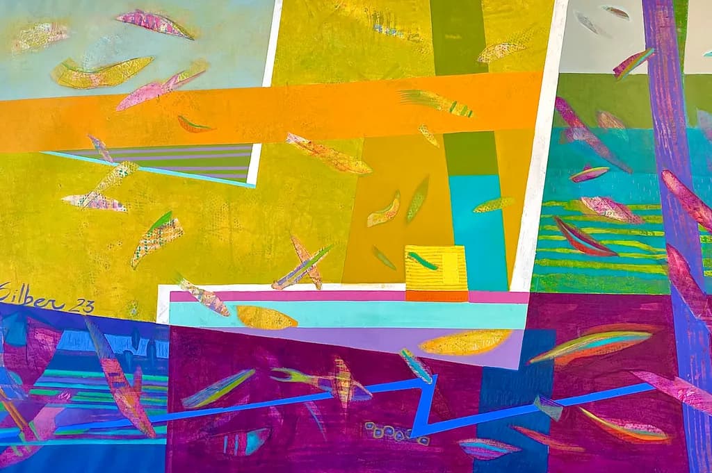 Vibrant Harmony: A Dance of Colorful Fishes in Abstract Waters