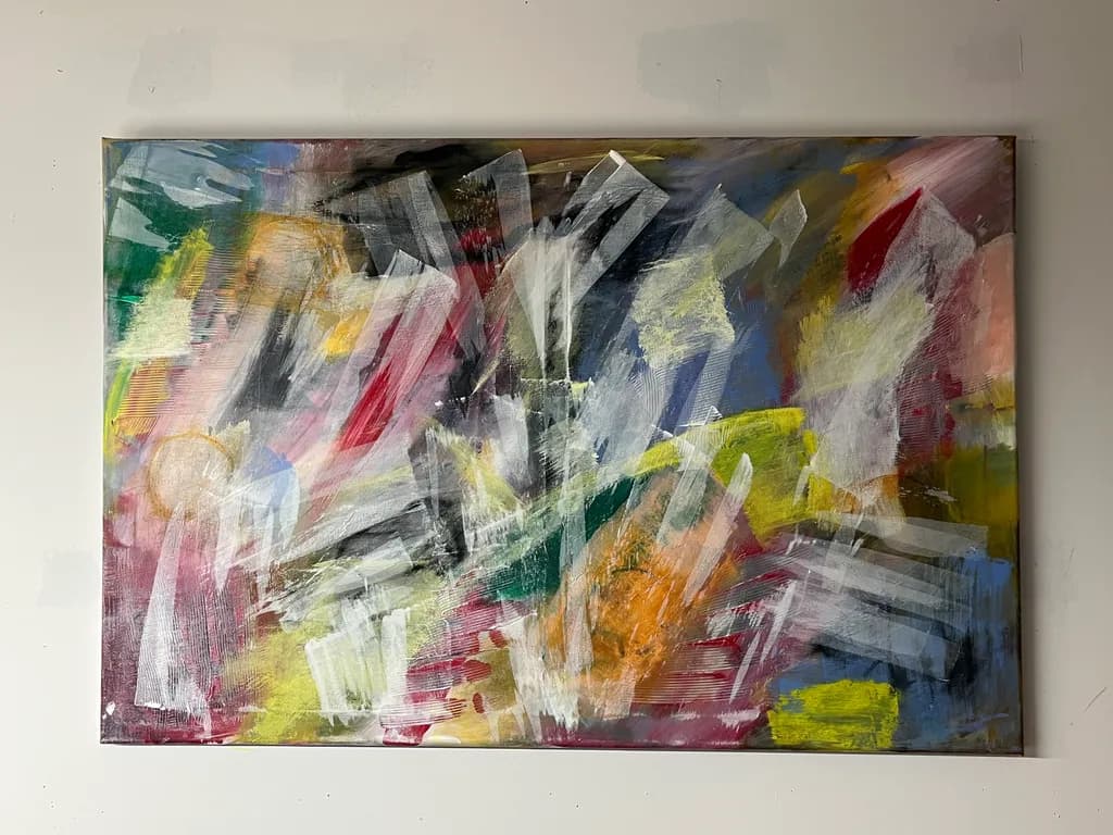 Vibrant Whirlwind: An Abstract Dance of Color and Emotion