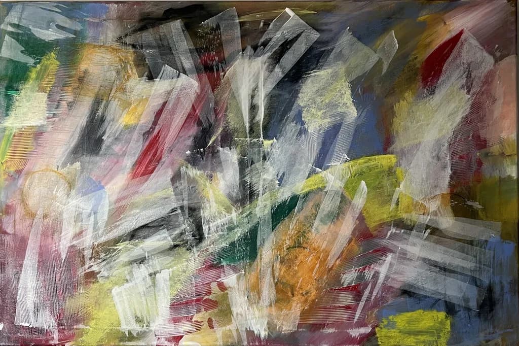 Vibrant Chaos: An Energetic Dance of Color and Emotion