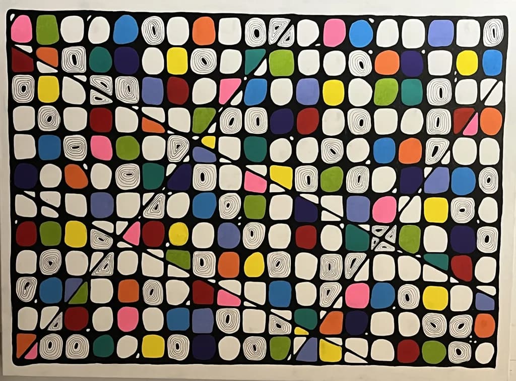 Vibrant Geometric Harmony: An Abstract Exploration of Colorful Patterns