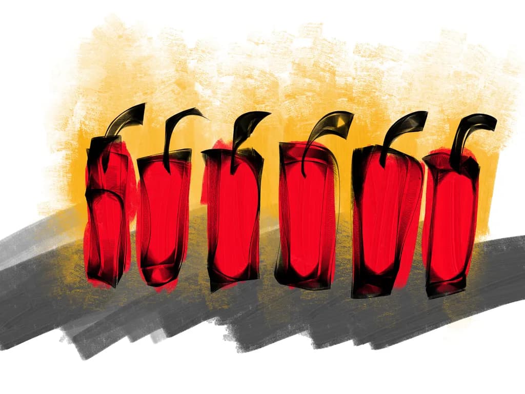 Vibrant Echoes: A Modern Abstract Exploration of Red and Form