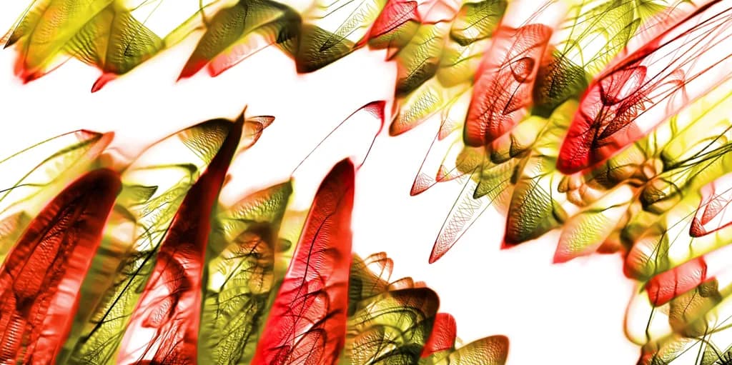 Whispers of Nature: A Dance of Red and Green Elegance