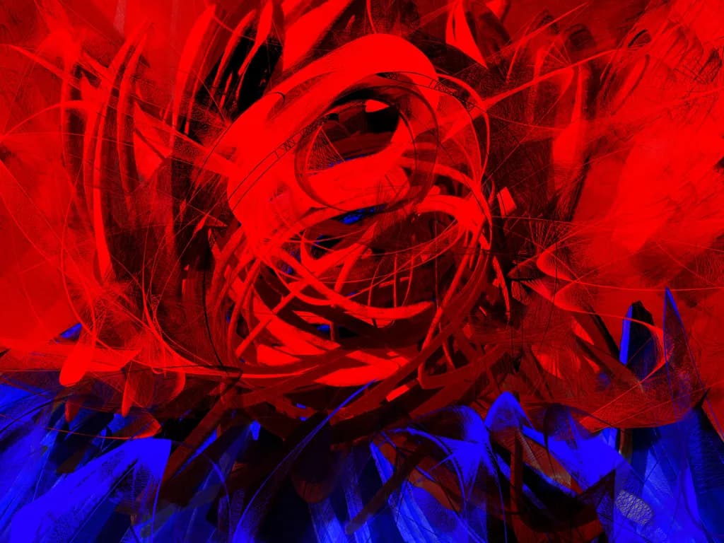 Vibrant Chaos: A Dynamic Dance of Red and Blue Energy