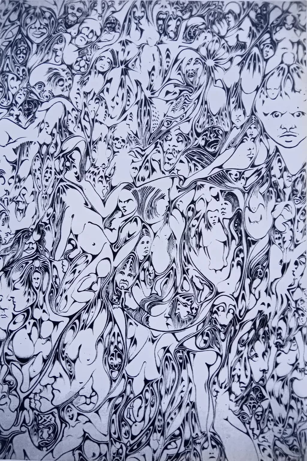 Whispers of the Collective: A Tapestry of Faces and Forms