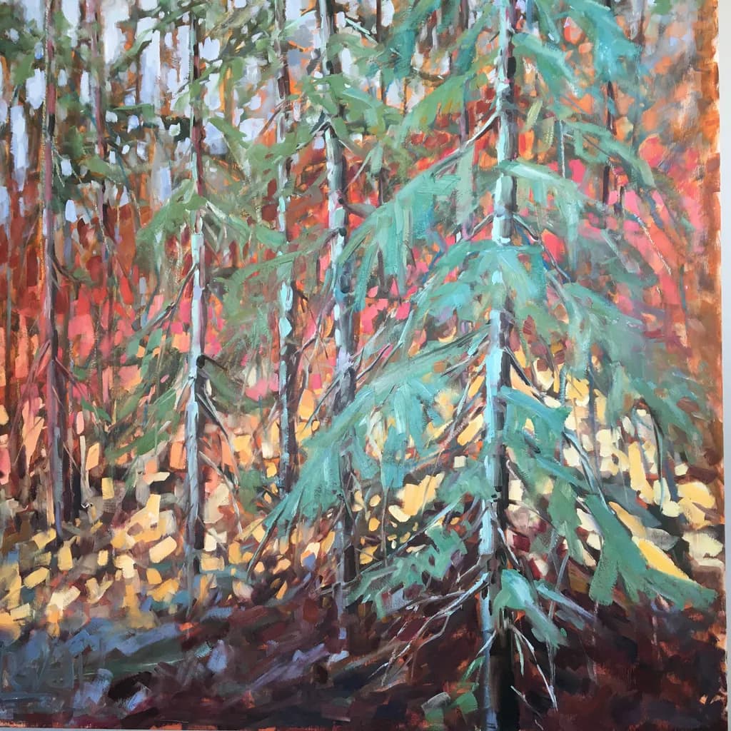 Whispers of Autumn: A Vibrant Forest Landscape in Transition