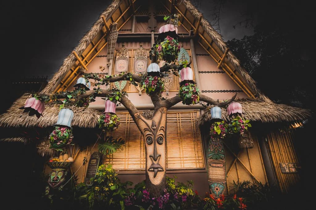 Whimsical Tiki Haven: A Tropical Retreat Illuminated by Nature's Charm