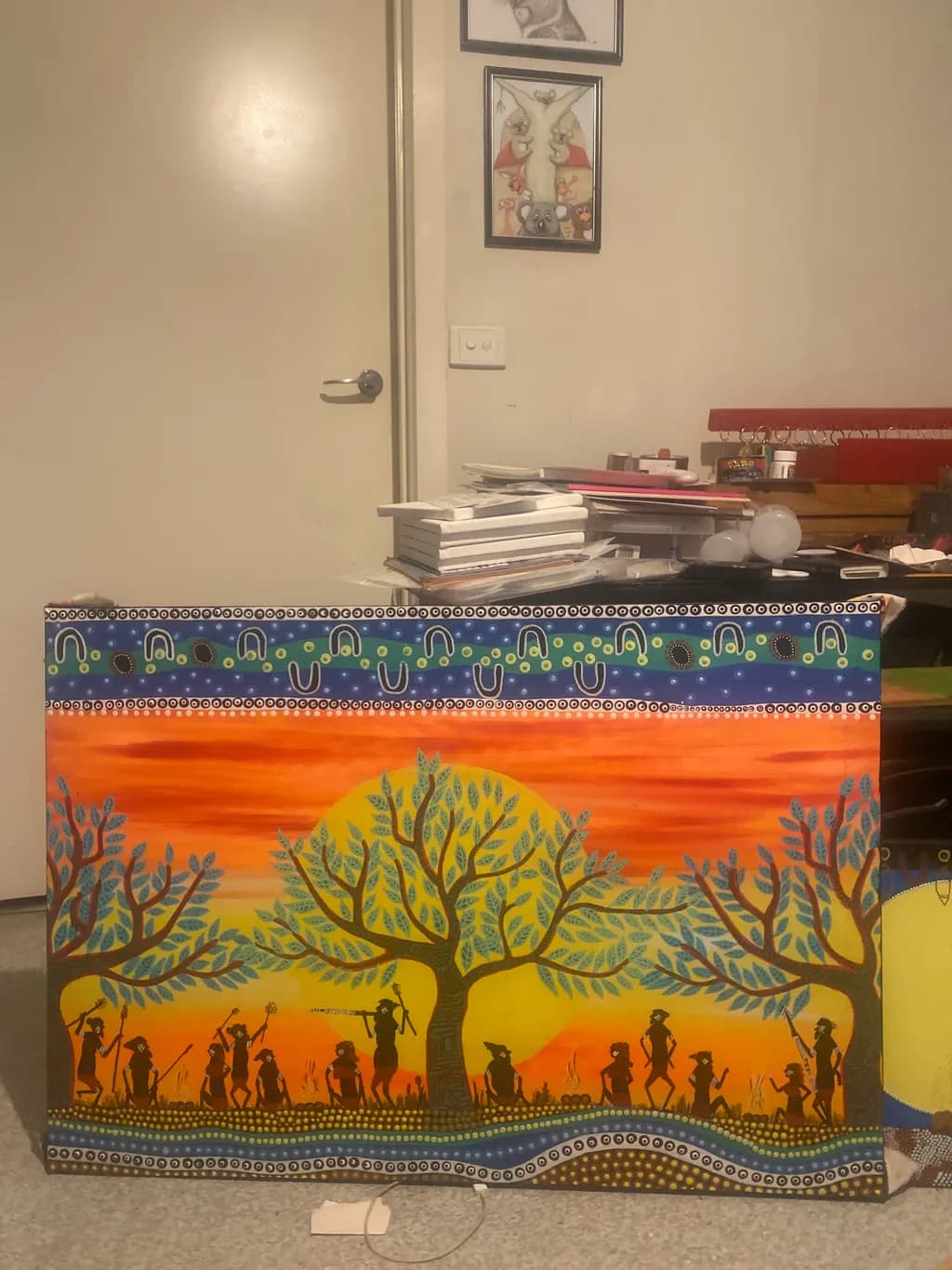 Vibrant Harmony: A Celebration of Nature and Community in Silhouette Art
