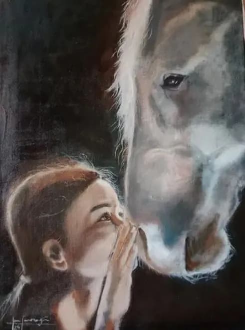 Whispers of Connection: A Child's Bond with a Horse