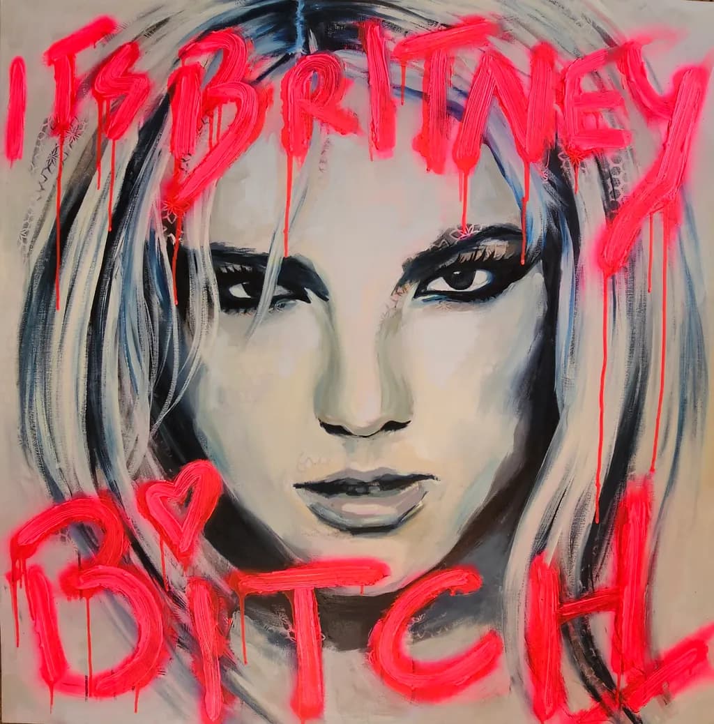 Iconic Emotions: A Graffiti Tribute to Britney's Bold Spirit