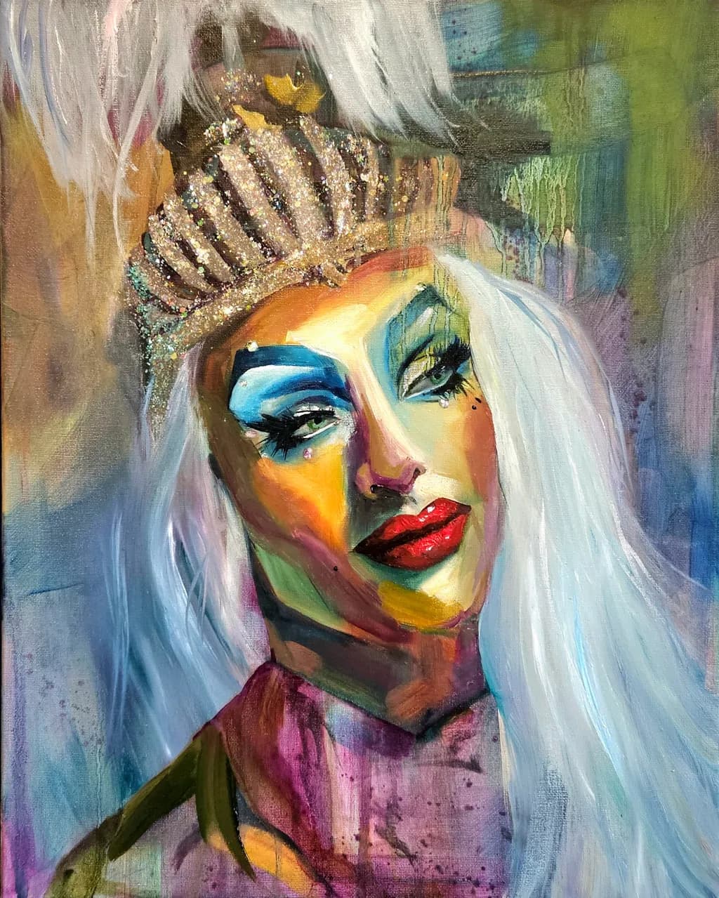 Crowned in Color: A Dazzling Portrait of Glamour and Grace