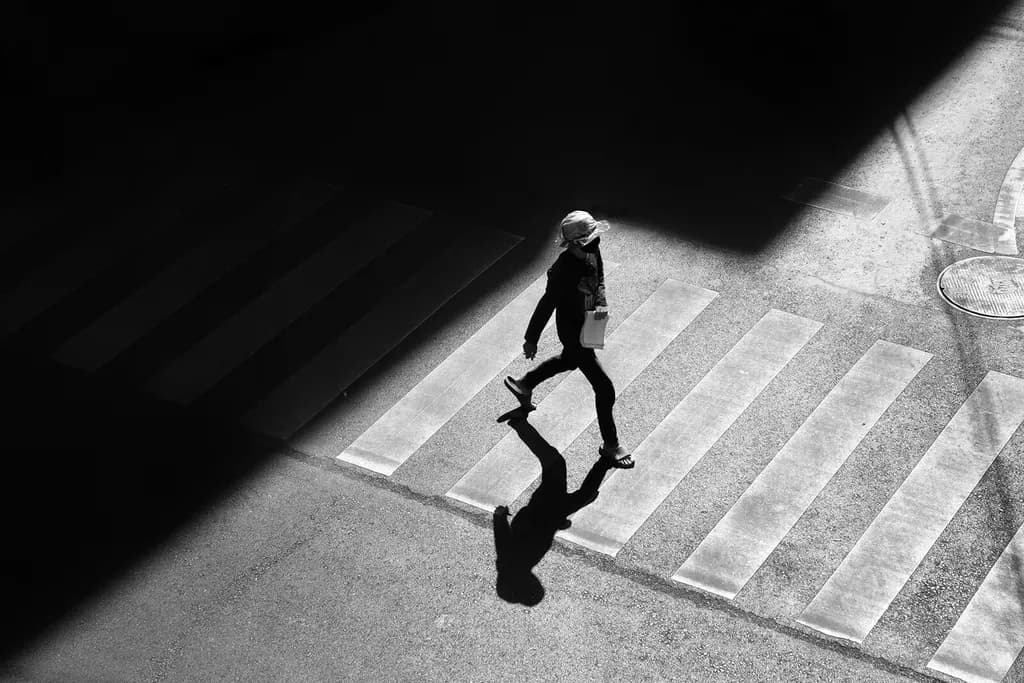 Urban Solitude: A Monochrome Journey Through Shadows and Light