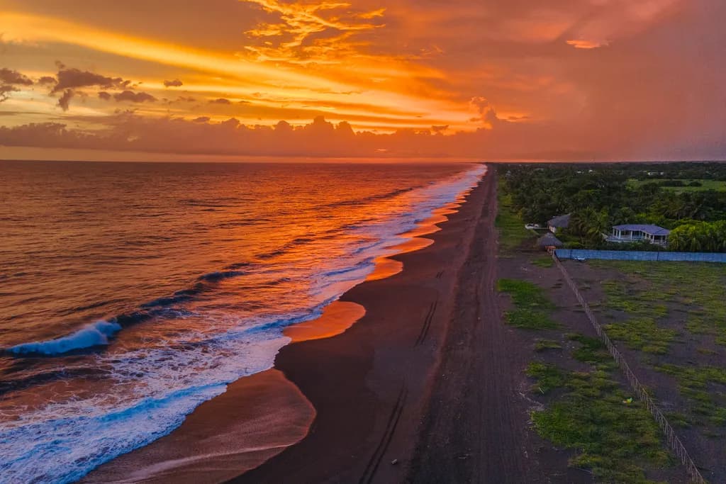 Orange Sky and Sea