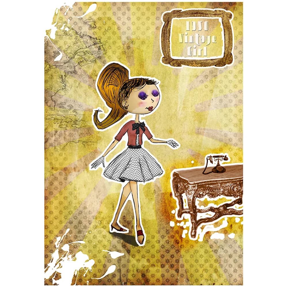 Vintage Charm: A Whimsical Journey with the 1950s Girl
