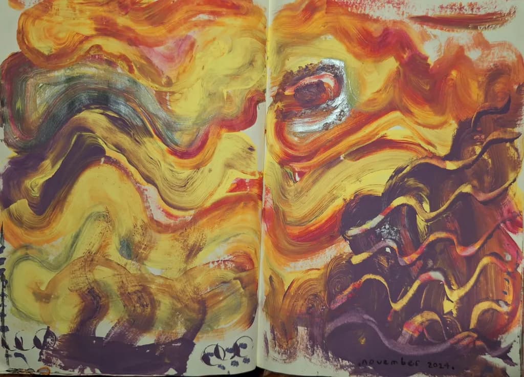 Whispers of Color: A Vibrant Dance of Warmth and Emotion in Abstract Expressionism
