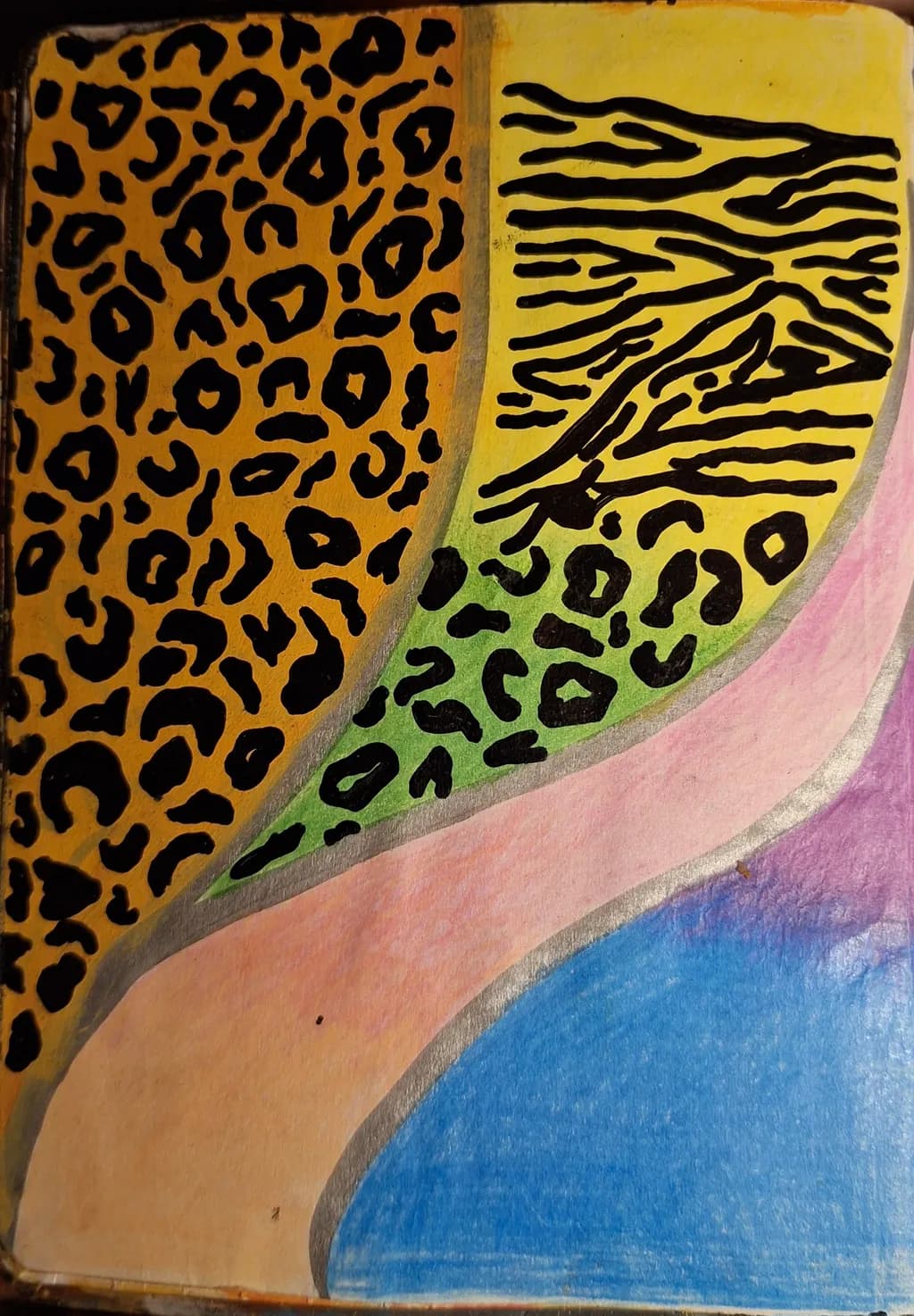 Vibrant Patterns: A Dance of Animal Prints and Colorful Curves