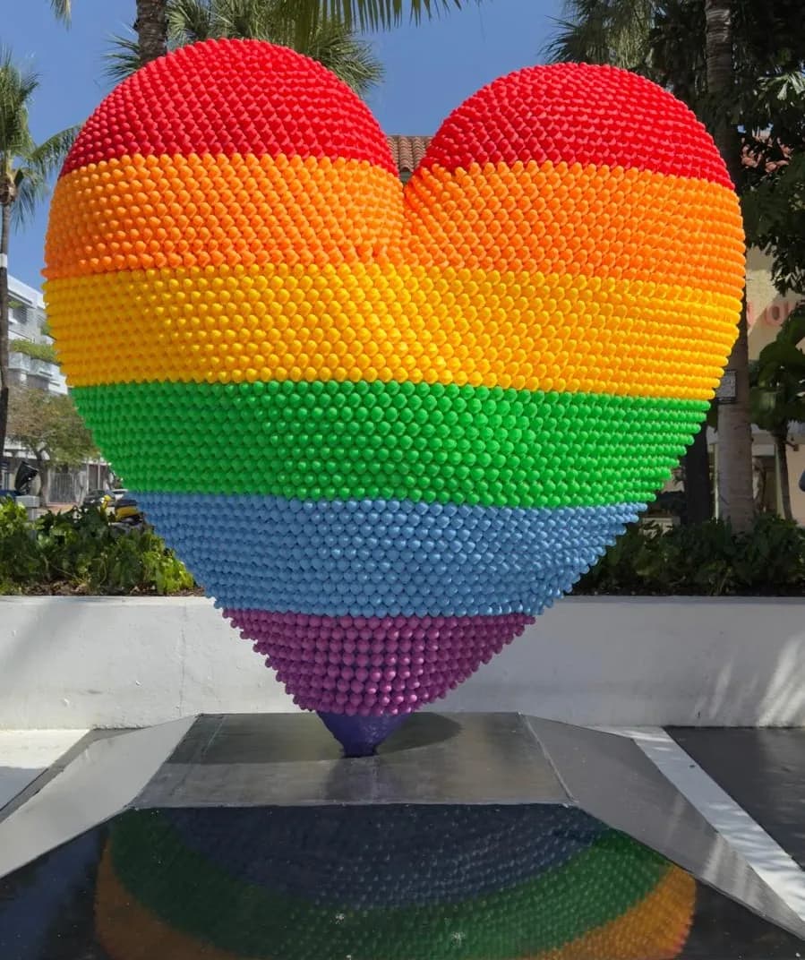 Vibrant Heart: A Celebration of Love and Diversity in Colorful Sculpture