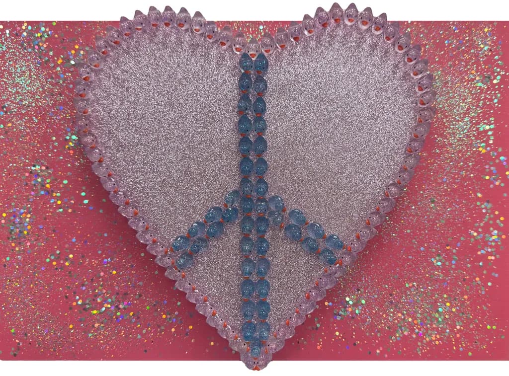 Radiant Heart of Peace: A Sparkling Tribute to Love and Harmony