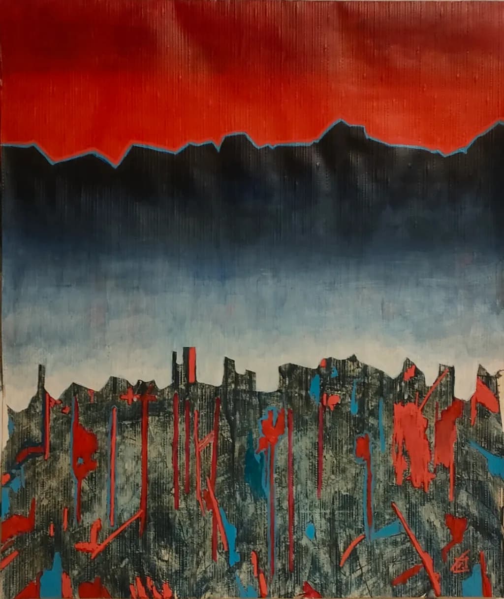 Vibrant Horizons: An Abstract Landscape of Color and Texture
