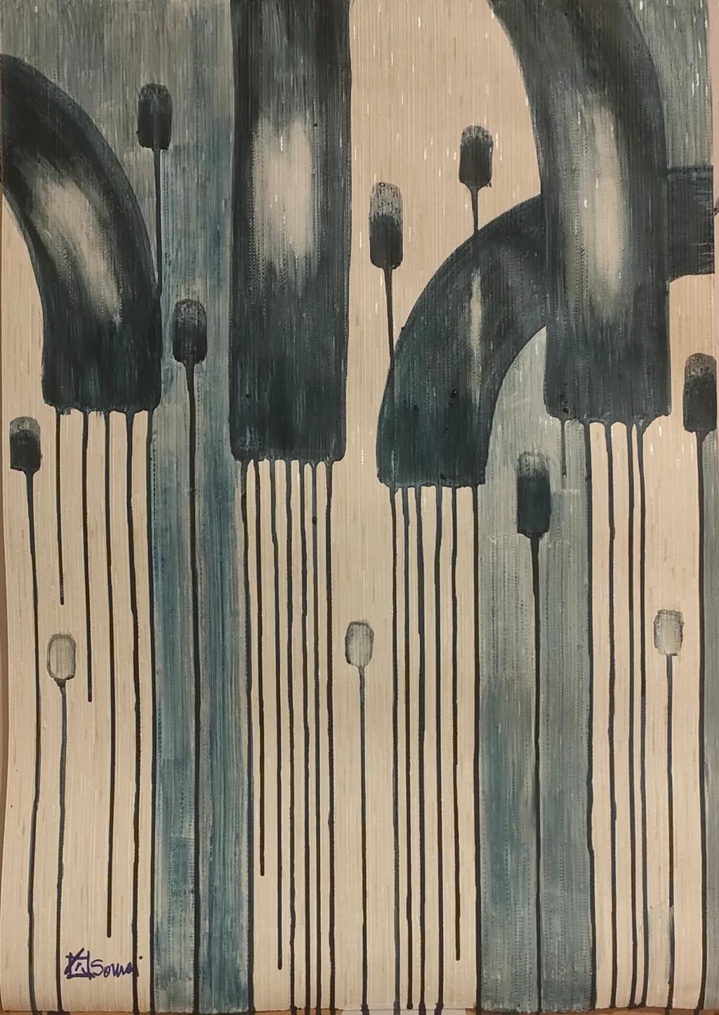 Whispers of Blue: An Abstract Journey Through Modern Textures and Lines