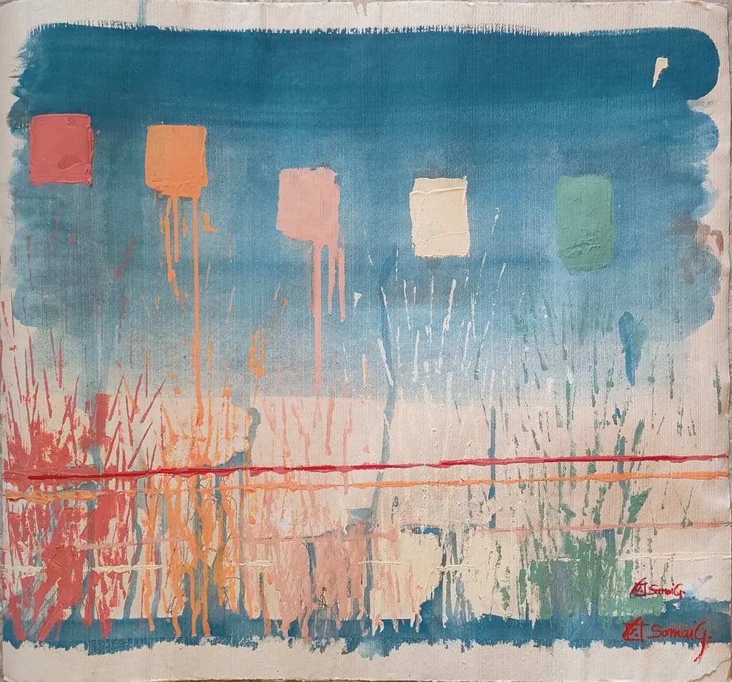 Whispers of Color: A Serene Dance of Hues and Textures in Abstract Expressionism