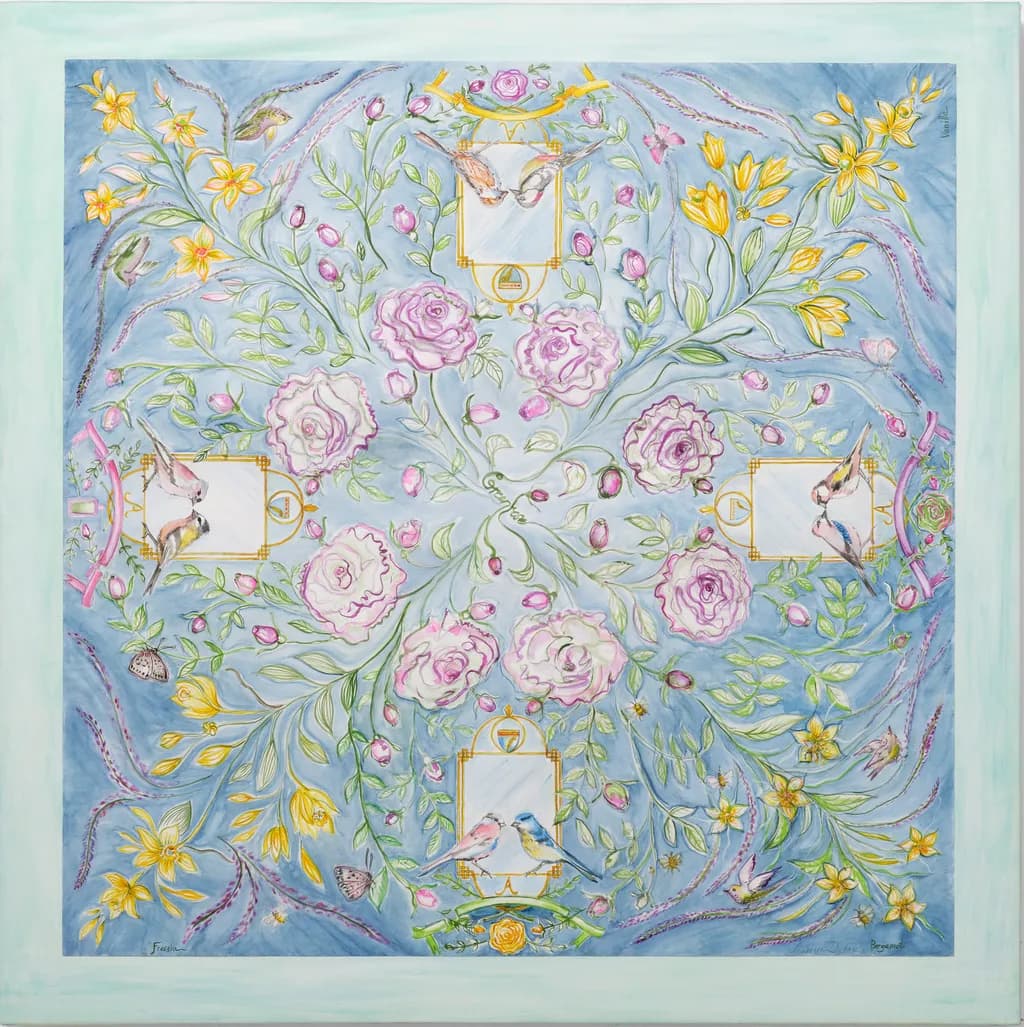 Whispers of Nature: A Floral Symphony with Birds and Blossoms