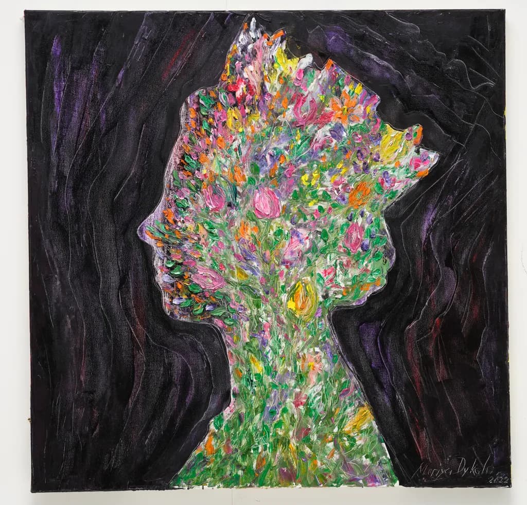 Whispers of Bloom: A Floral Silhouette in Vibrant Harmony