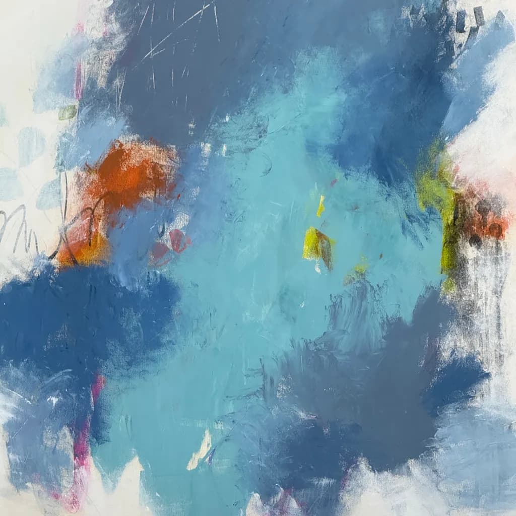 Whispers of Color: An Abstract Journey Through Turquoise and Emotion
