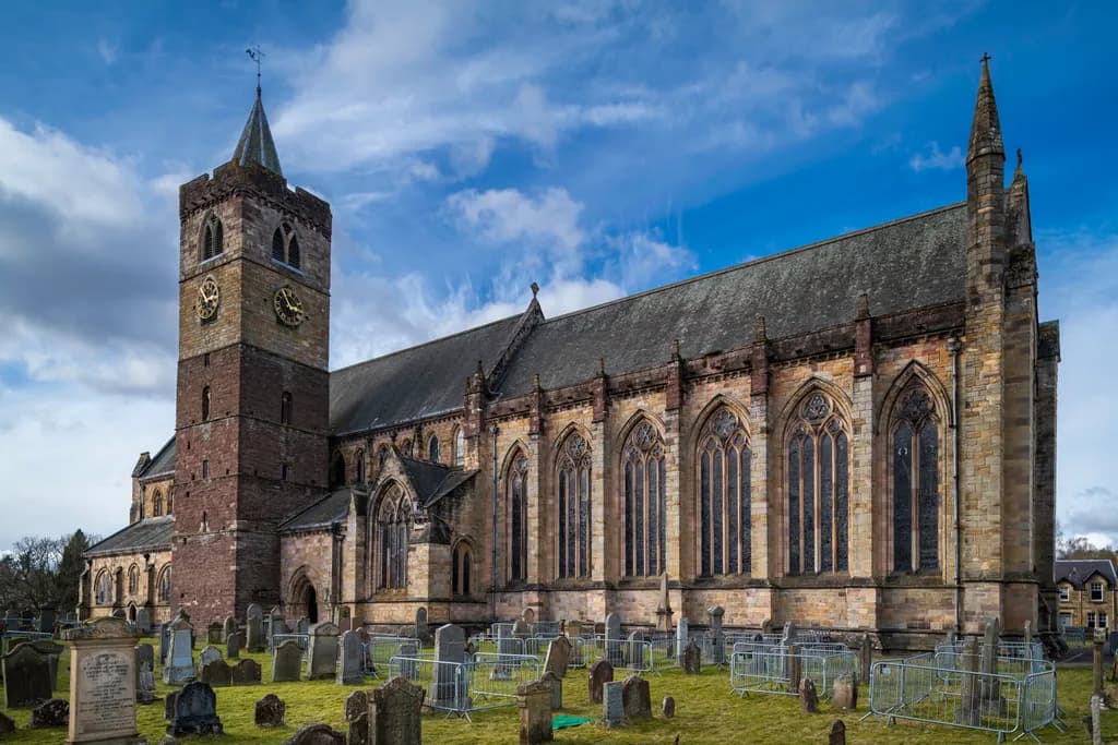 Historic Church and Graveyard: A Study in Scottish Architectural Heritage and Landscape Photography