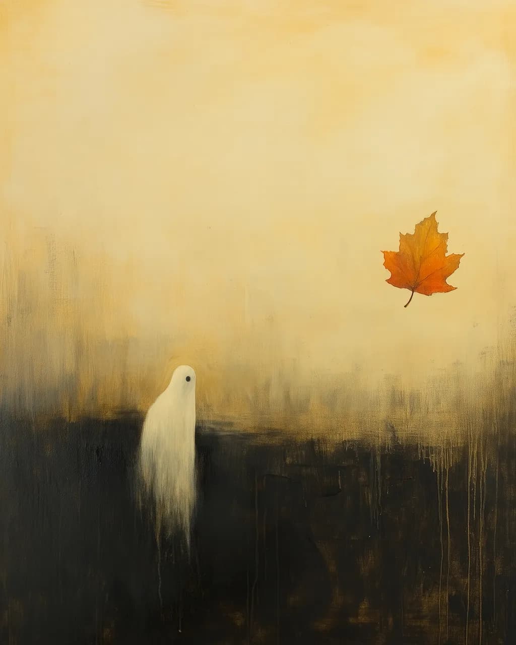 Whispers of Autumn: A Ghostly Encounter with a Fallen Leaf