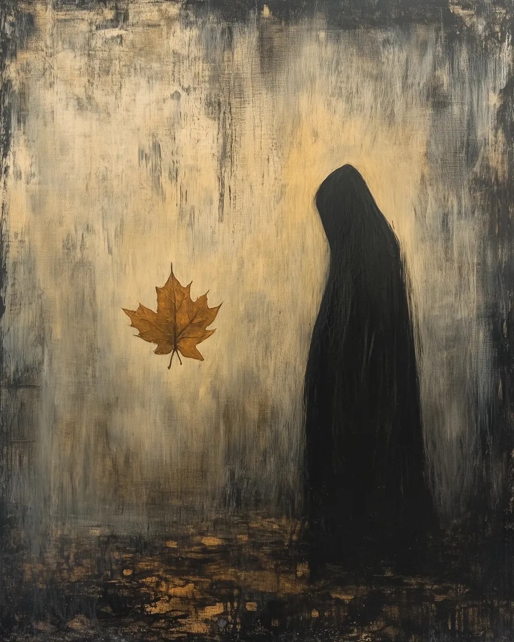 Whispers of Autumn: A Contemplative Shadow in Solitude