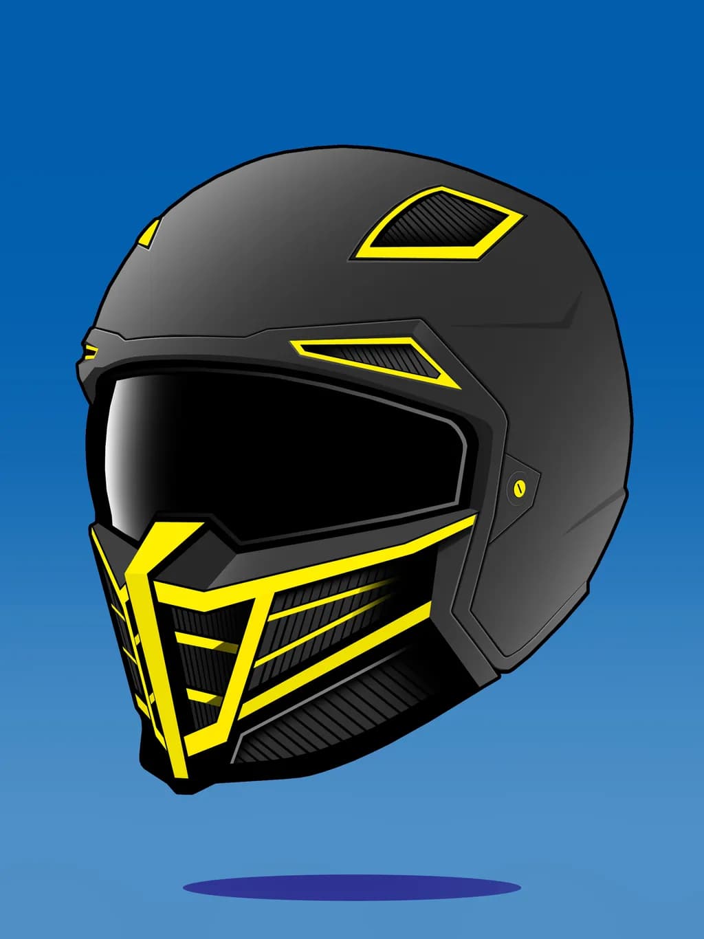 Dynamic Fusion: The Bold Black and Yellow Racing Helmet Design