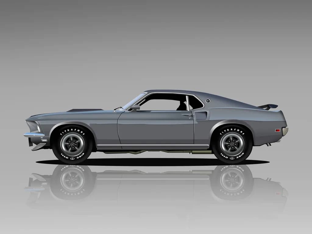 Classic Muscle Elegance: The Timeless Ford Mustang in Sleek Gray