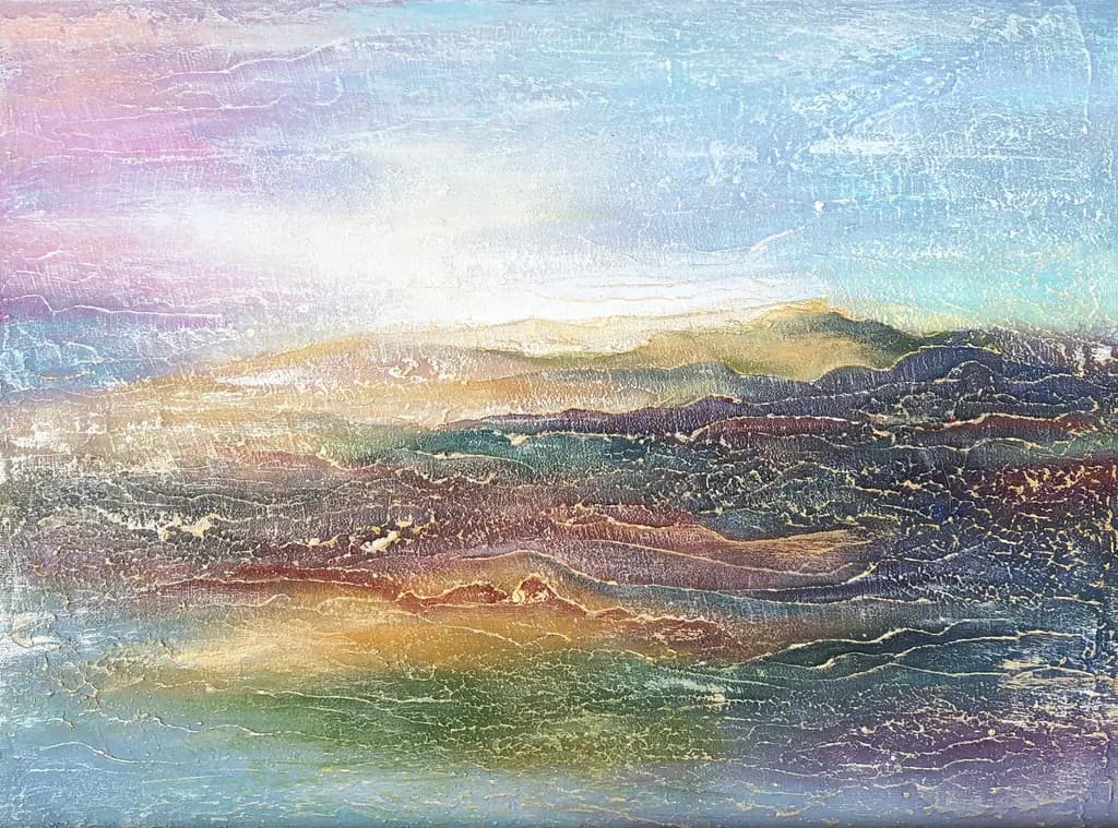Whispers of Dawn: A Serene Landscape in Pastel Hues