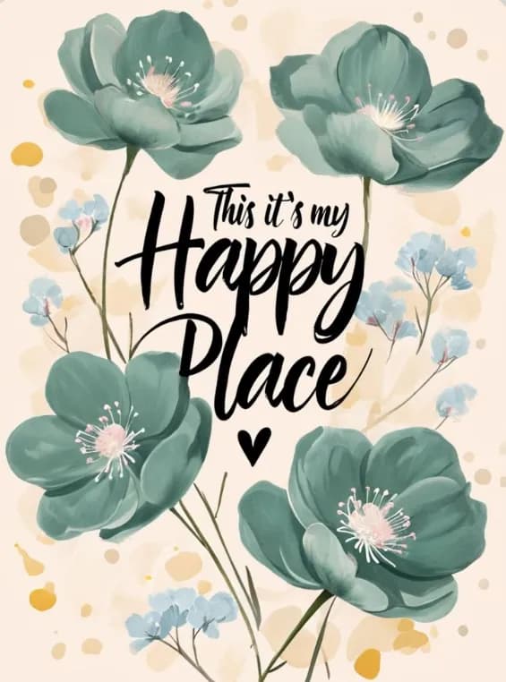 This is My Happy Place: A Floral Embrace of Joy and Serenity