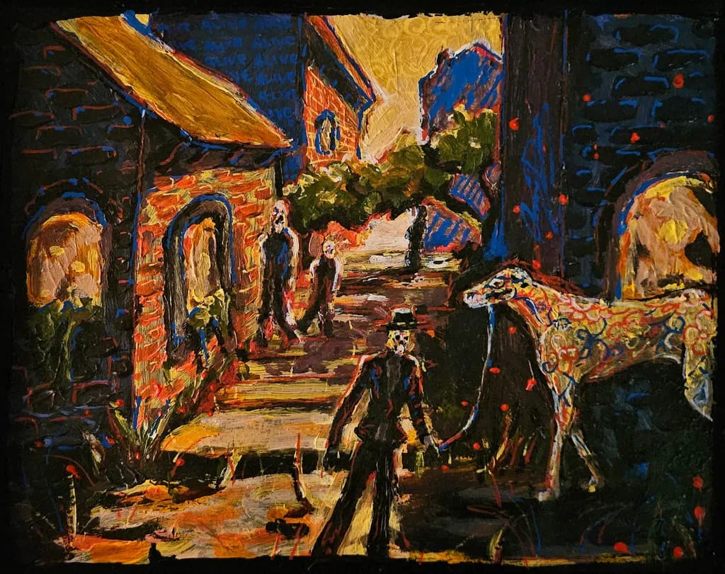 Whispers of the Past: A Colorful Journey Through a Vibrant Village Street