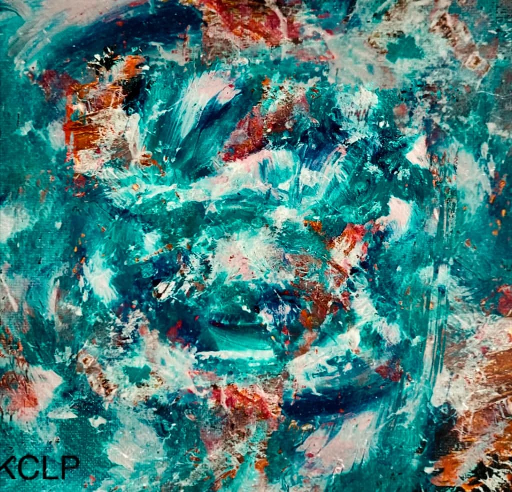 Vibrant Fluidity: An Abstract Dance of Color and Texture