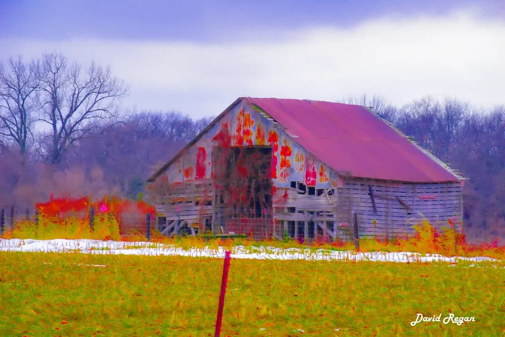 Weathered Barn in Autumn
