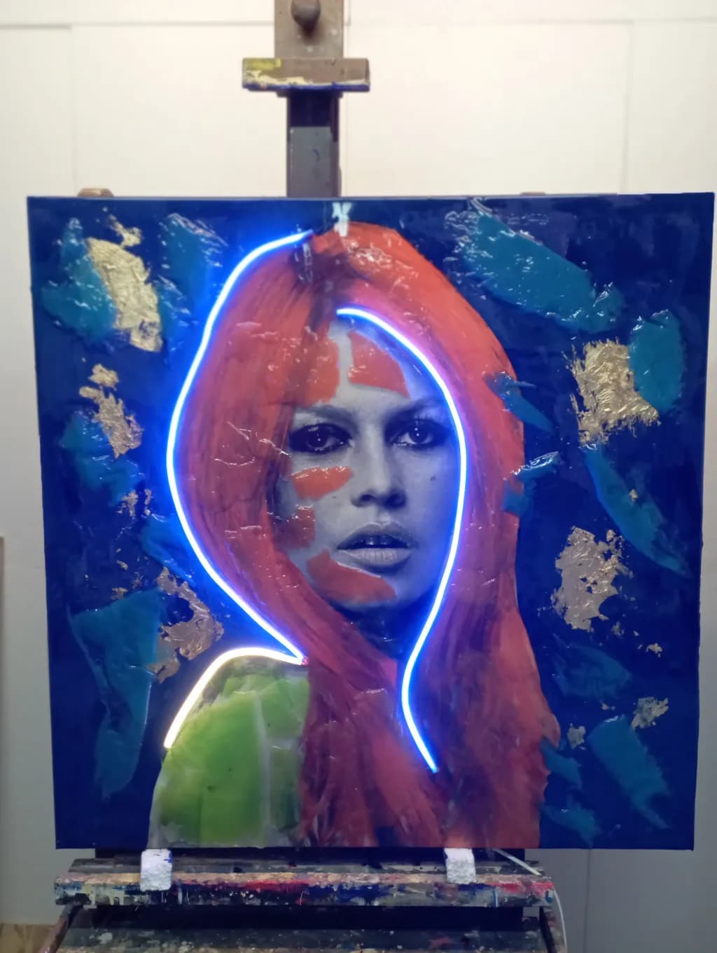 Vibrant Neon Dreams: An Abstract Portrait of Emotion and Color