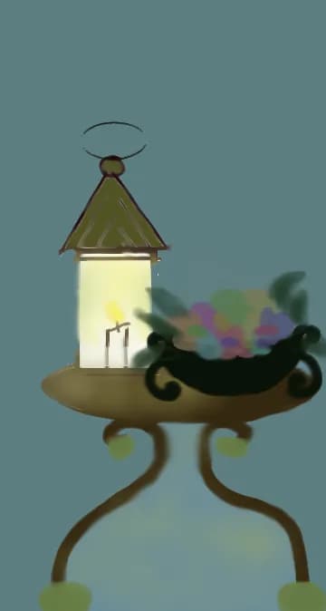 Whispers of Light: A Lantern's Embrace with Floral Serenity