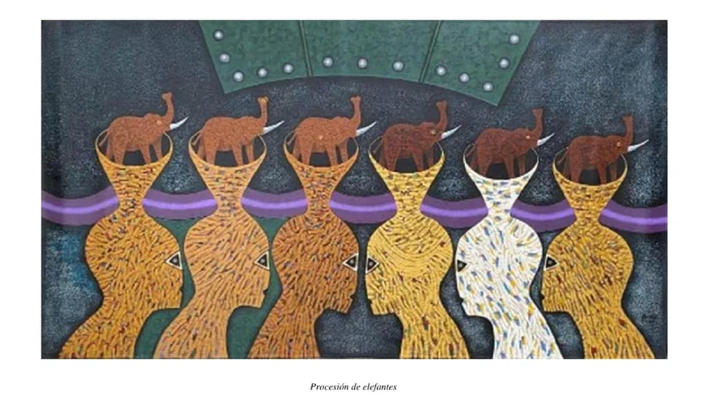 Elephant Procession in Color